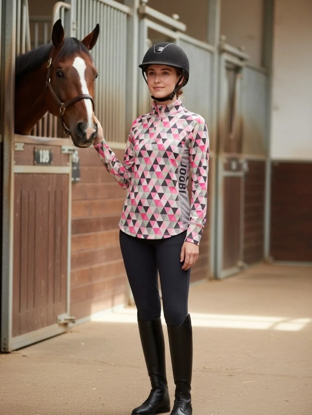 Joobi Girls XL 15-16 Equestrian Riding Shirt 1/4 Zip Coolmax Long Sleeve NWT